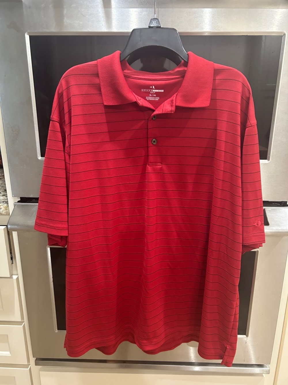 Grand Slam Red Striped Polo Shirt